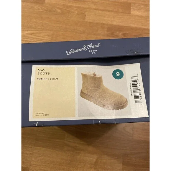 Universal Thread Women's May Faux Suede Booties Tan Size 9 Memory Foam New - Picture 4 of 16